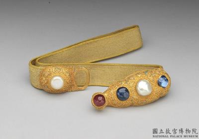 图片[2]-Summer belt with gemstone-inlaid gold fastener , Qing dynasty (1644-1911)-China Archive